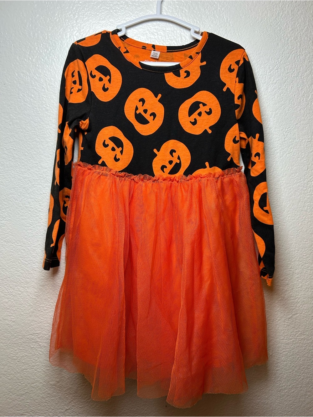 okie dokie Black & Orange Jack-O'-Lantern Tulle Dress size 3T
